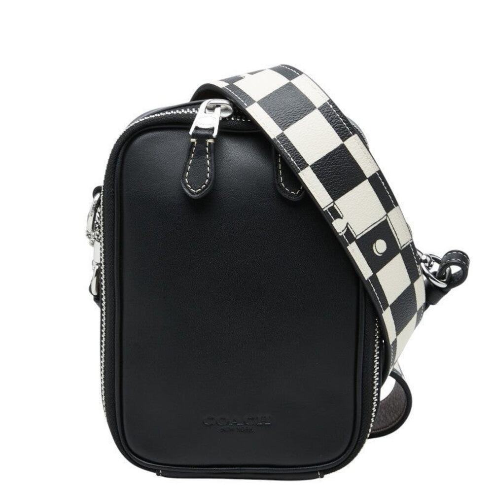 Coach Stanton Checkerboard Shoulder Bag Black